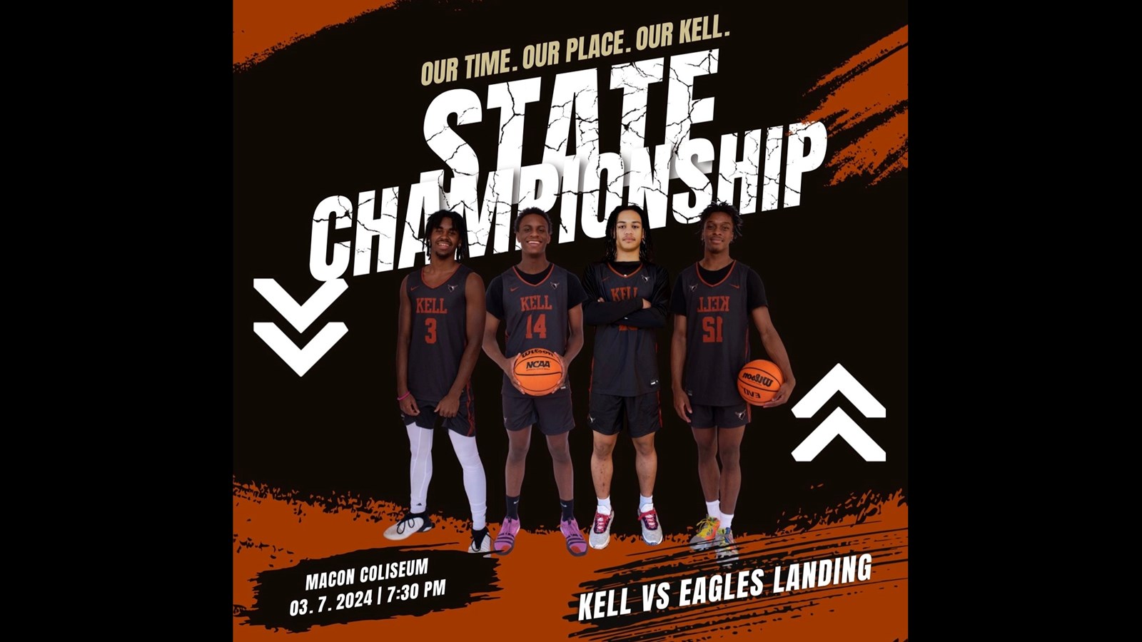 Boys Basketball Players picture with State Championship Game Details